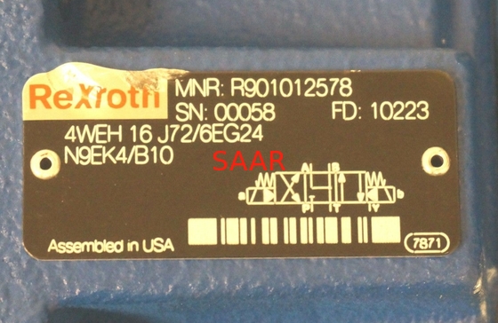 Rexroth R901012578 4 WEH 16 J 7 B.V. 24N9EK4/B10 X/6 4 WEH 16 Richting de Spoelklep 72/6 van J B.V. 24N9EK4/B10